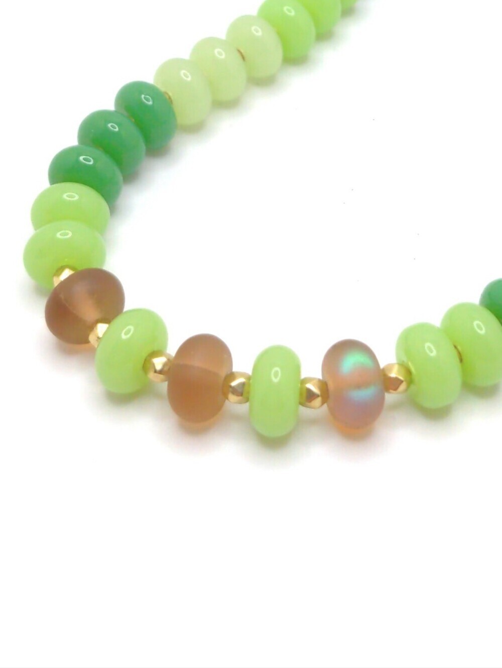 381MIDALANE Handcrafted Green Dopamine Candy Bead Necklace